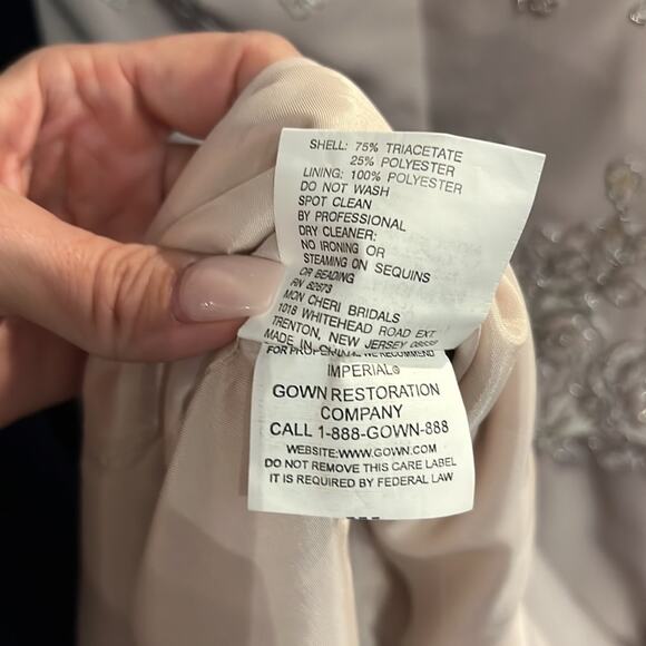 MONTAGE COLLECTION Blush Embroidered Maxi Formal Evening Gown - Size 6 - Picture 14 of 15
